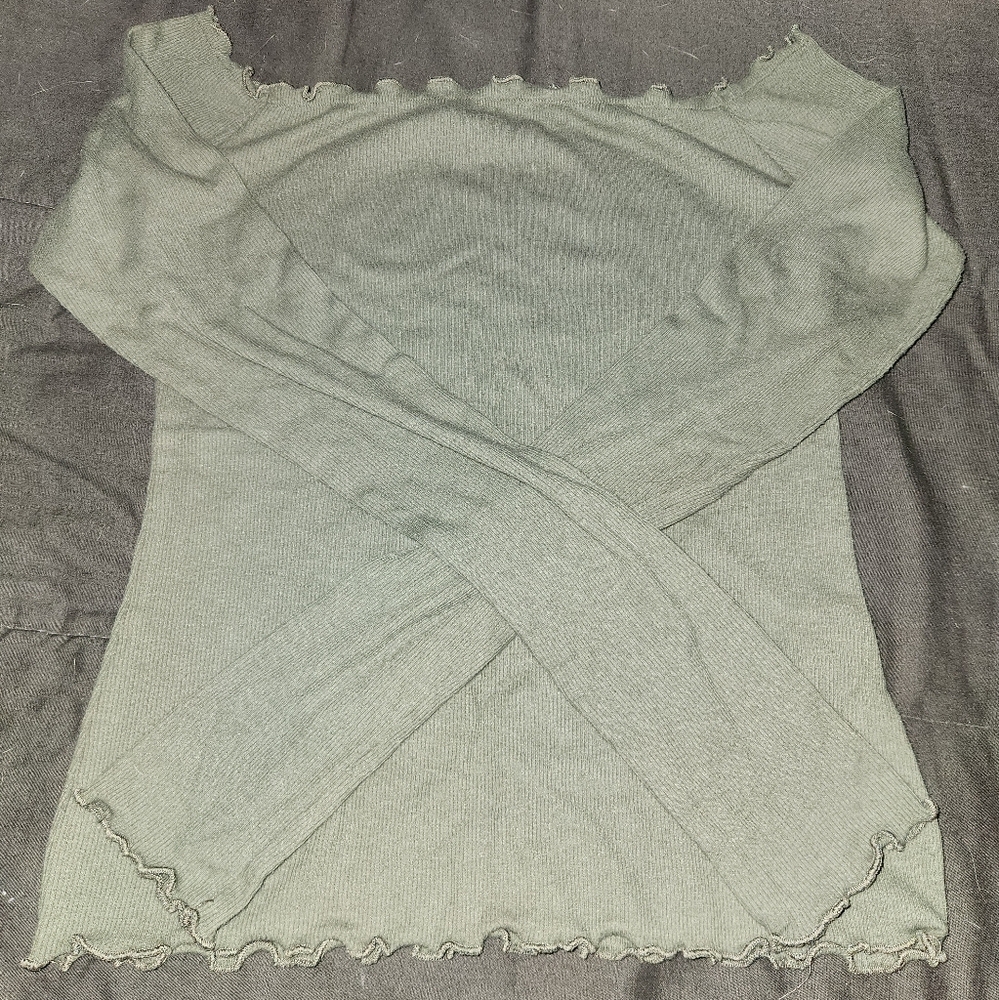 Lighr Green Off-Shoulder Top